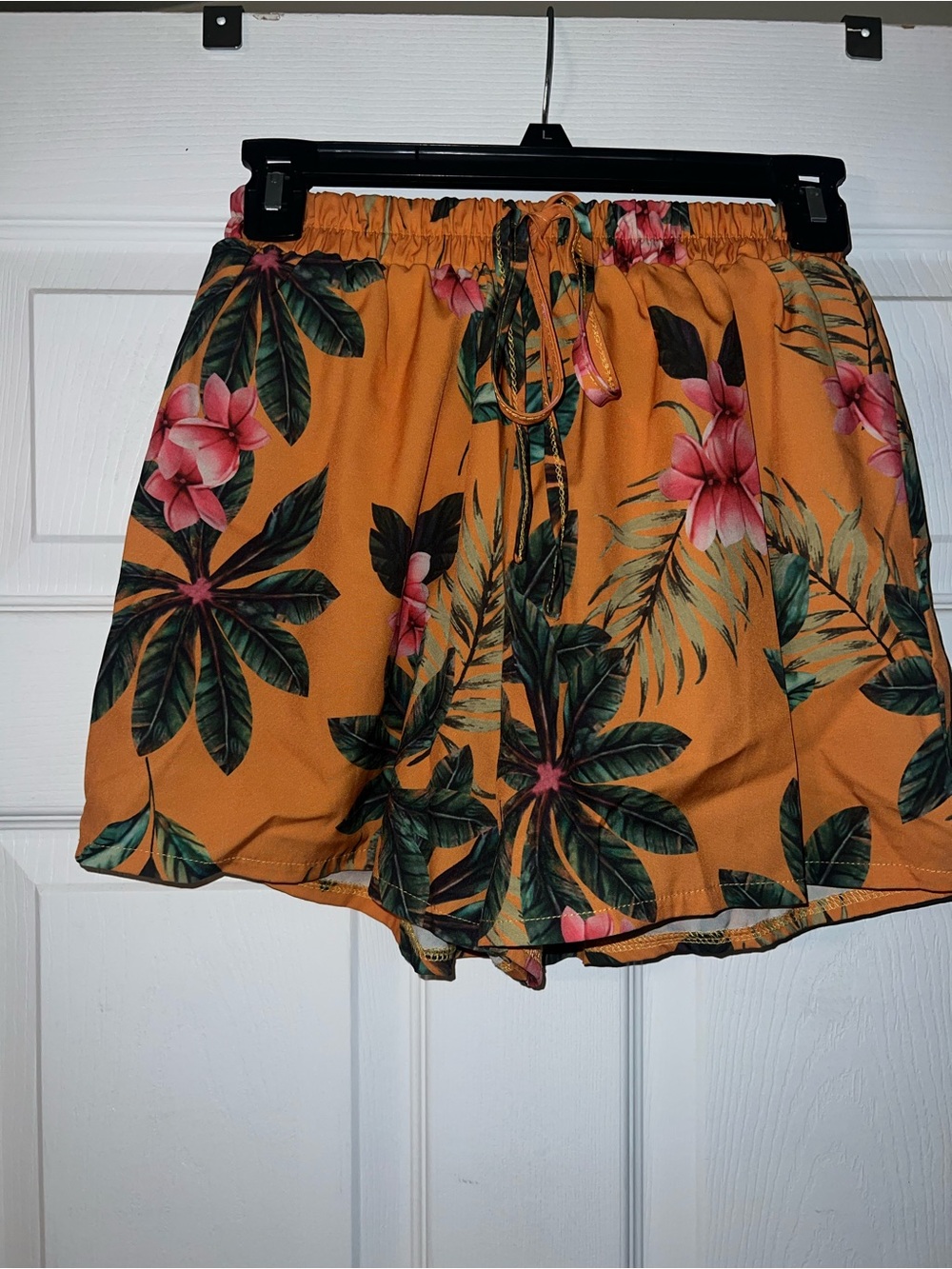 SHEIN Orange Floral Shorts